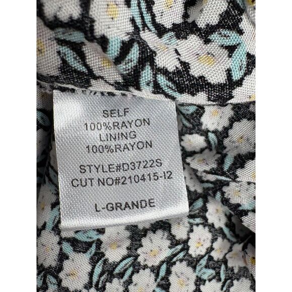 Blush BJ Floral Cottagecore Midi Dress Tie Straps L Prairie Peasant Milkmaid - Picture 8 of 10